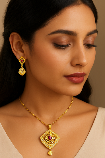 EARRINGS WITH NECKLACE