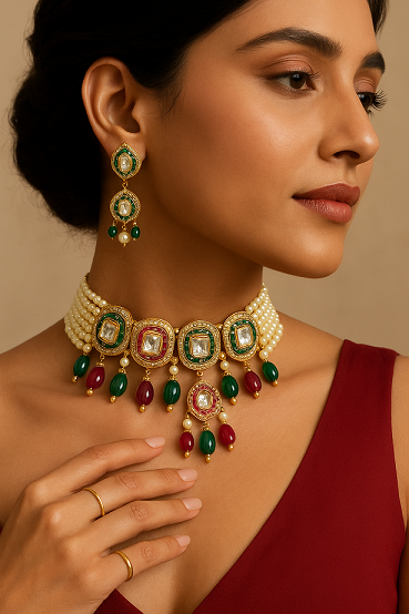 EARRINGS WITH NECKLACE